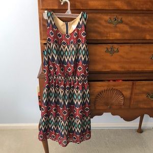 Colorful dress with cinched waist